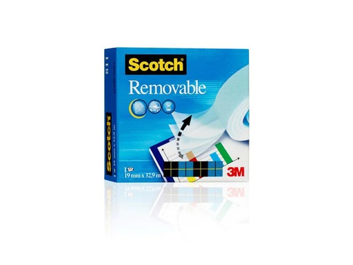 [90075995 1059082] Scotch Klebeband Magic Ablösbar, 19 mm x 33 m