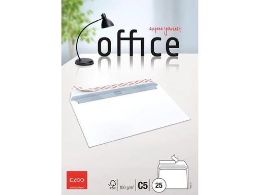 [90076823 240643] ELCO Couvert Office C5 ohne Fenster, 25 Stück