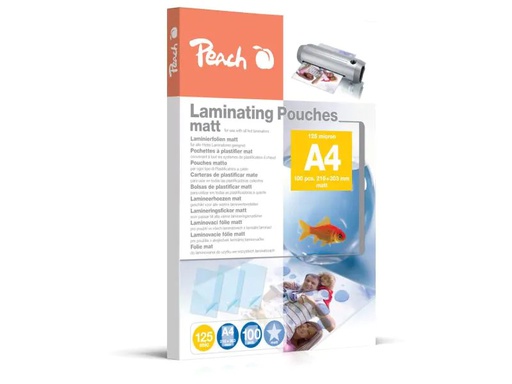 [90076864 976016] Peach Laminierfolie A4, 125 µm, 100 Stück, Matt