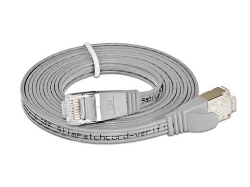 [90007669 314731] SLIM Slimpatchkabel RJ-45 - RJ-45, Cat 6, STP, 2 m, Grau