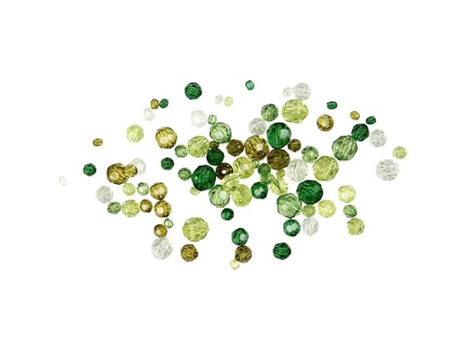 [90076964 846855] Creativ Company Facettenperlen 4-12 mm Grün, 170 Stück