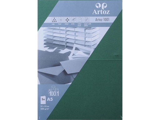 [90077032 1212349] Artoz Blankokarte 1001, A5, 5 Blatt, Racinggreen