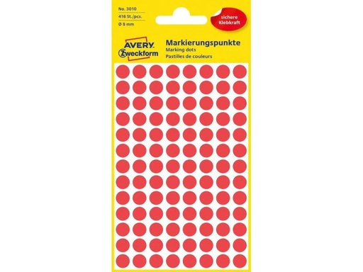 [90077219 926286] Avery Zweckform Klebepunkte 8 mm Rot