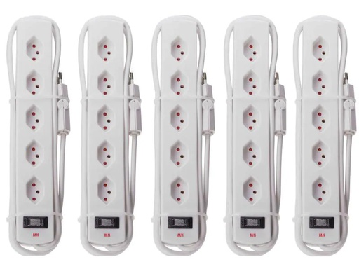 [90077332 364999] Max Hauri Steckdosenleiste Safety-Line 5x T13 5er-Set