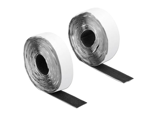 [90077438 1134782] Delock Klettband-Rolle 5m x 25 mm Haft und Flauschband Schwarz