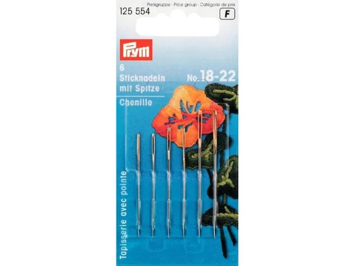 [90007725 1087972] Prym Sticknadel Nr. 18 - 22 mit Spitze, 6 Stück