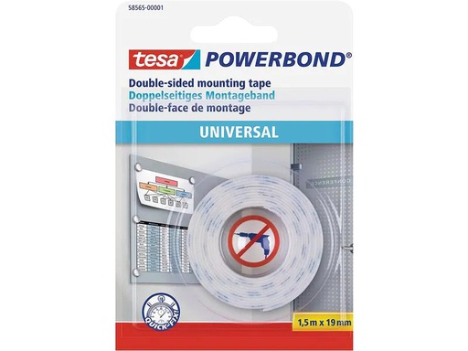 [90077893 1194604] tesa Montageband Powerbond Universal 19 mm x 1.5 m, Transparent