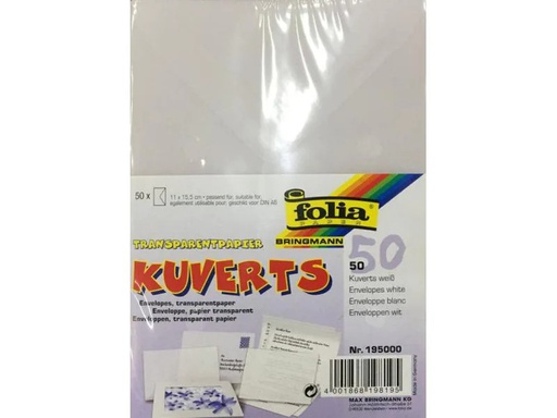 [90077912 565877] Folia Couvert 110 x 155 mm Transparent 50 Stück