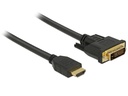 Delock Kabel HDMI – DVI, 0.5 m, bidirektional