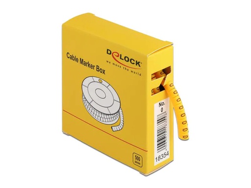 [90078267 1151694] Delock Kabelkennzeichnung Nr. 0, gelb, 500 Stück