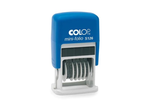 [90078480 1142328] Colop Stempel Mini-Folio S126 Zahlen, Blau