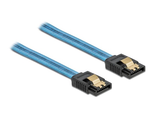 [90078741 1128963] Delock SATA-Kabel UV Leuchteffekt blau 50 cm