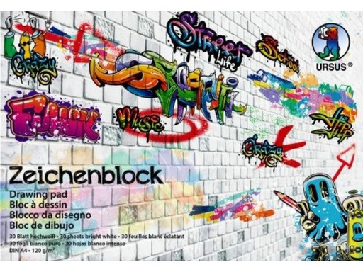 [90078747 1071549] URSUS Zeichenblock Street Art A4, 30 Blatt