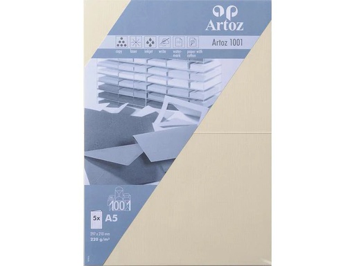 [90078757 1212345] Artoz Blankokarte 1001, A5, 5 Blatt, Chamois