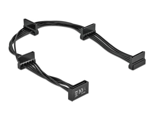 [90078827 1174779] Delock Stromkabel SATA - 4x SATA 40 cm, schwarz