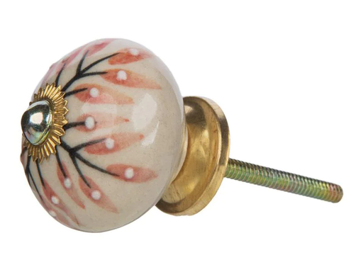 [90079064 1176588] Tranquillo Möbelgriff handgemacht, Ø 4 cm, Beige/Gold