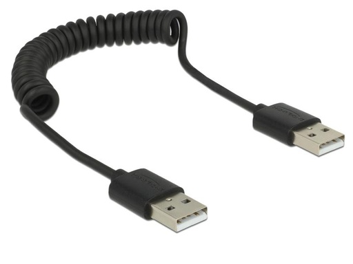 [90079145 1018161] Delock USB 2.0-Spiralkabel  USB A - USB A 0.6 m