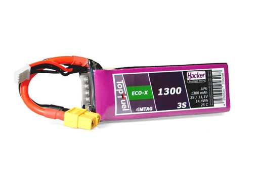 [90079215 1017038] Hacker RC-Akku LiPo 1300 mAh 11.1 V 25C TopFuel ECO-X MTAG