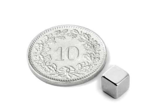 [90079432 282677] supermagnete Haftmagnet Neodym 10 x 5 mm Würfel Silber