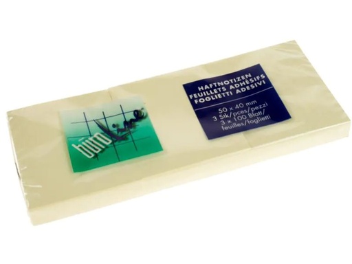 [90079445 1161616] Büroline Notizzettel 5 x 4 cm, 3 Blöcke à 100 Blatt, Gelb
