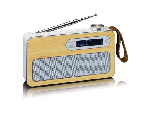 [90079480 1204717] Lenco DAB+ Radio PDR-040 Bambus/Weiss