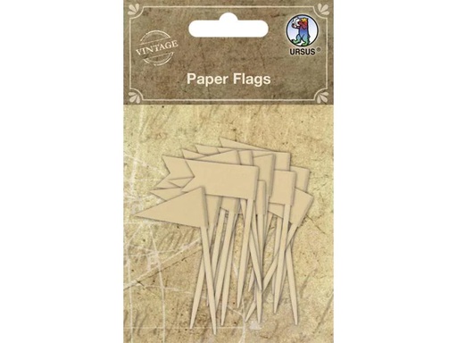 [90079524 662514] URSUS Papier-Set Fähnchen 16 Stück Braun