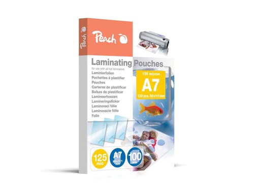 [90079582 819752] Peach Laminierfolie A7, 125 µm, 100 Stück, Glänzend