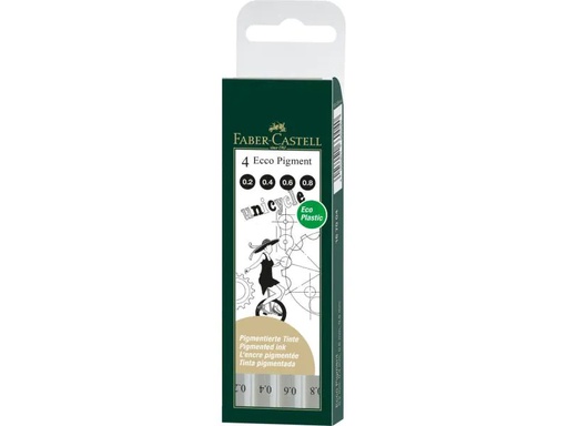 [90079687 847370] Faber-Castell Fineliner Ecco Pigment 4er Set