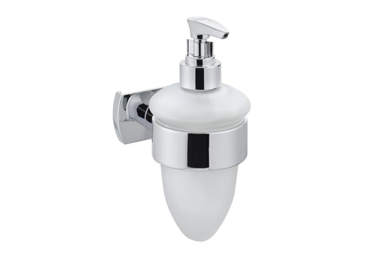 [90079755 894124] BIASCA Wandseifenspender 10.7 x 7.2 x 16.5 cm 300 ml, Weiss, Silber