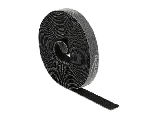 [90079820 1156979] Delock Klettband 5 m x 15 mm Schwarz