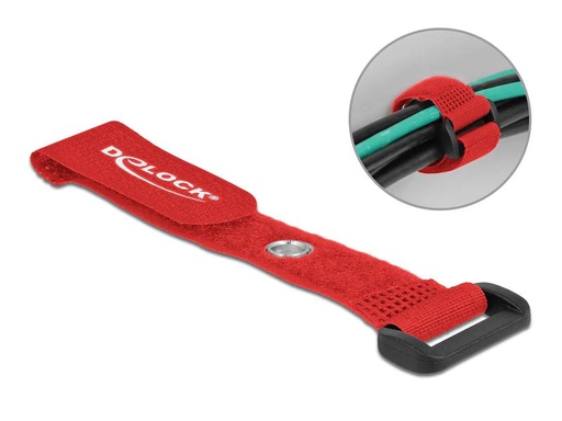 [90007961 1214453] Delock Klettkabelbinder Rot 150 mm x 20 mm 5 Stück