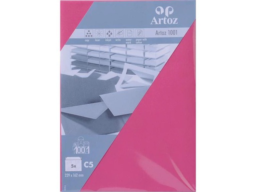 [90079875 1212380] Artoz Couvert 1001, C5, 5 Stück, Fuchsia