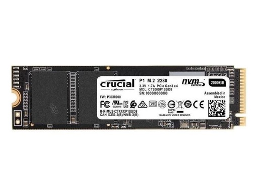 [90079924 1167999] Crucial SSD P1 3D NAND NVMe M.2 2280 NVMe 2000 GB