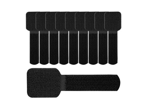 [90079980 180115] Label-the-cable Klettkabelhalter WALL STRAPS 3 x 9 cm Schwarz, 10 Stück