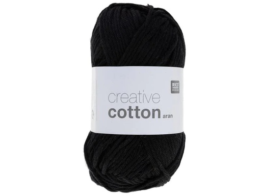 [90080172 945270] Rico Design Wolle Creative Cotton Aran 50 g Schwarz