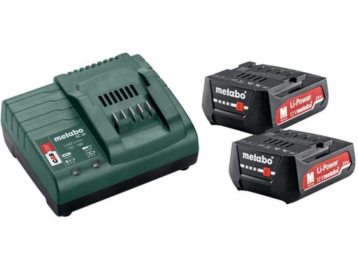 [90080234 922588] Metabo Akku und Ladegerät 12 V - 2 x 2,0 Ah