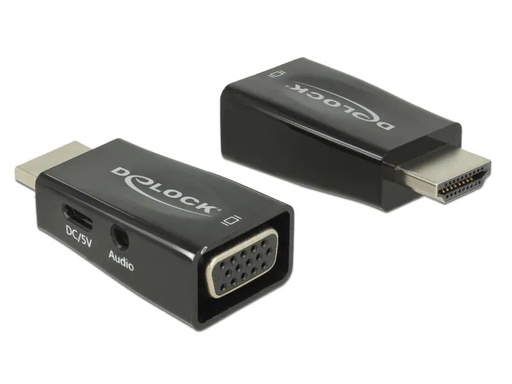 [90080378 801178] Delock Konverter HDMI zu VGA inkl. Audio USB Strom optional