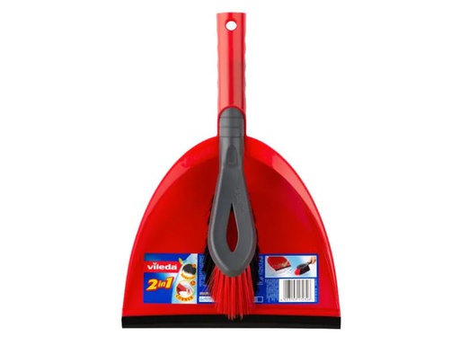 [90080733 306166] Vileda Kehrgarnitur 2 in 1 Rot/Schwarz
