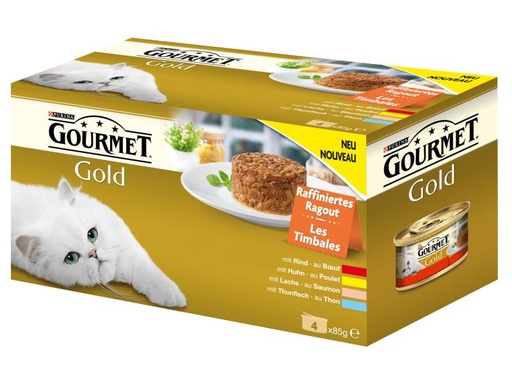[90080894 589798] Purina Nassfutter Gourmet Gold Raffiniertes Ragout, 4 x 85 g