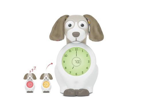 [90080922 1185502] ZaZu Wecker Schlaftrainer Hund Davy taupe