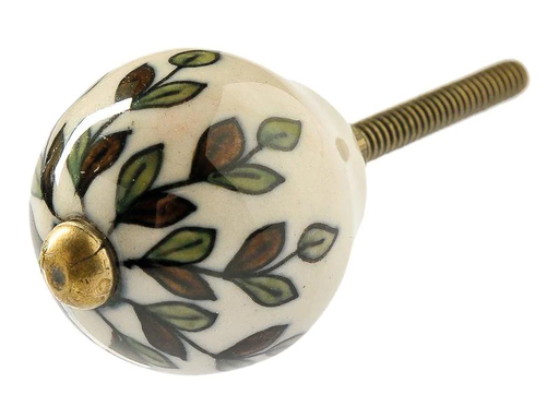 [90080954 1176531] Tranquillo Möbelgriff handgemacht, Ø 3 cm, Weiss/Gold