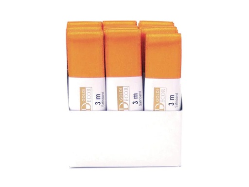 [90081204 640943] GOLDINA Satinband 25 mm x 3 m, Orange, 1 Stück