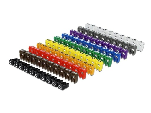 [90081322 978052] Delock Kabelkennzeichnung Clips 0-9  farbig, 10x 10er Sets.