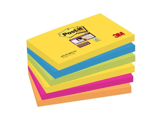 [90081575 1059044] Post-it Notizzettel Post-it Super Sticky 7.6 cm x 12.7 cm, 6 Blöcke