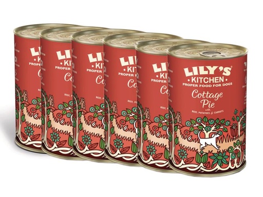 [90081608 636957] Lily's Kitchen Nassfutter Rind und Gemüse, 6 x 400 g