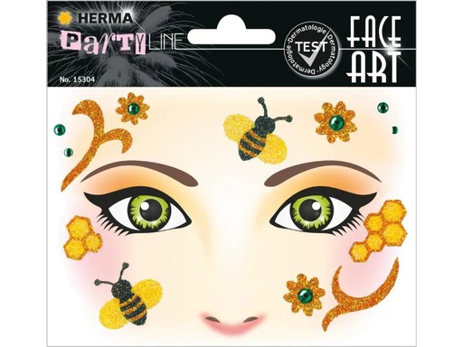 [90081637 1098923] Herma Stickers Tattoos Face Art Honey Bee, 1 Stück