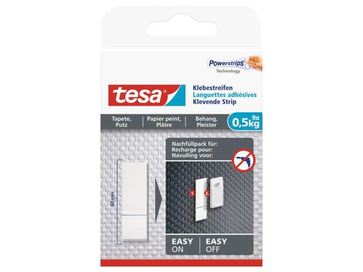 [90082021 491946] tesa Klebestreifen 0.5 kg für Tapeten + Putz