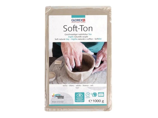 [90082191 630848] Glorex Modelliermasse Soft-Ton 1000g, Weiss