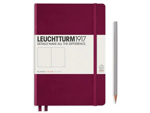 [90082220 1149995] Leuchtturm Notizbuch Medium A5, Blanko, 2-teilig, Port Rot