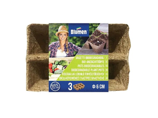 [90008226 1036081] Blumen Aufzuchttöpfe Bio 6 cm quadratisch, 18 Stück